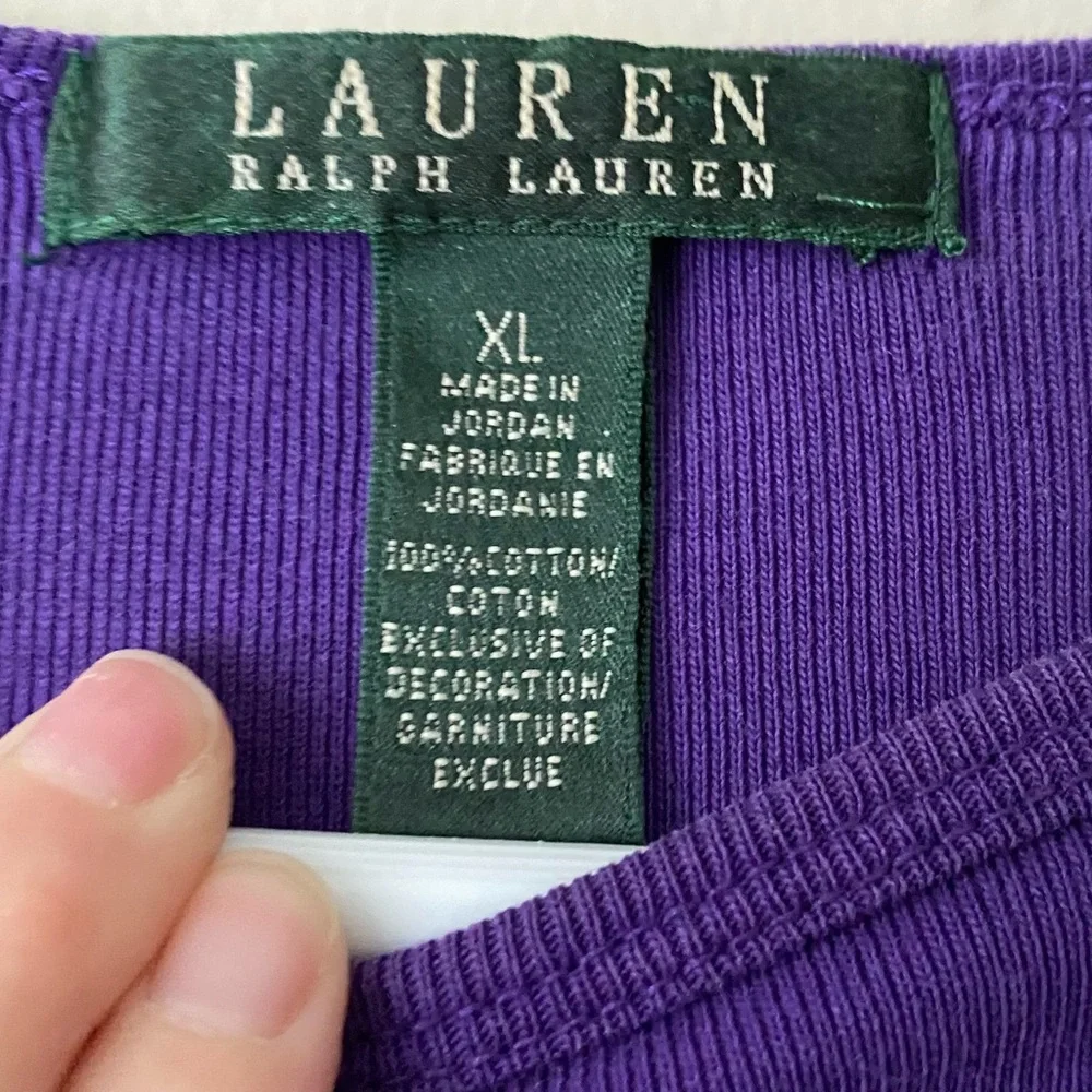 Lauren Ralph Lauren Purple Long Sleeve Shirt with Embroidered Logo size XL - Picture 3 of 12